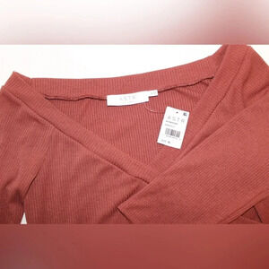 NWT ASTR the Label 3/4 Sleeve Ribbed Solid Color Ribbed Bodysuit Size XL